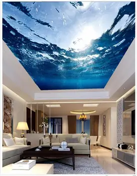 Потребителски 3d тапети 3d таван с тапети на стенописите хол подводен свят таван фрески таван стенописи 3d начало декор 1