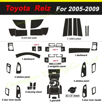 Автомобилни Аксесоари Neue 5d Стикери От карбон За Toyota Reiz 2005-2009 Вътрешна Централна контролен Панел Decoratendle 1