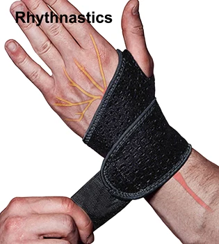 Rhythnastics 2 Компрессионный каишка за китката и еластична превръзка за китката Спортна поддръжка на Китката за фитнес, вдигане на тежести, за Облекчаване на болката