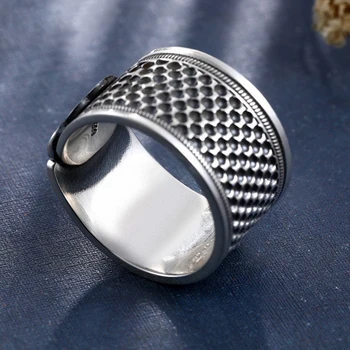 Разпродажба! Lispector 925 сребро минималистичные гланц широки пръстени за мъже модни прости ажурни пръстен на пръста пънк вечерни бижута < Изискани бижута ~ Lopenpyoraliike.fi 11