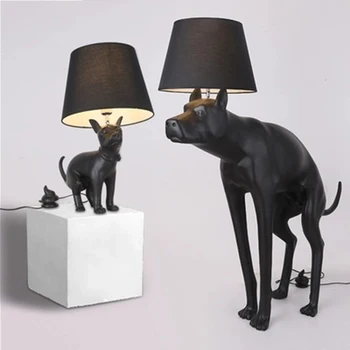 Постмодернистский минималистична Черно Лампа Куче LED настолна Лампа Настолна Лампа, лампа, Спалня Ac90-260v смола на застояла лампа за четене у дома