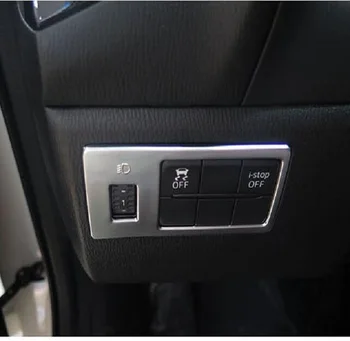За Mazda 3 Axela 2014 2015 2016 ABS Хромиран Превключвател на Управление, фарове за мъгла Фарове Рамка Капак Тапицерия Аксесоари За Полагане на автомобили