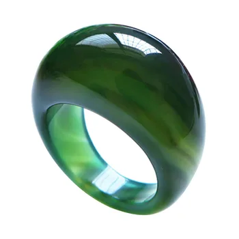 Натурален зелен ахат пръстен за мъже, жени с текстура марка ръчно изработени jadeite нефрит пръстени бижута от нефрит естествен камък нефрит