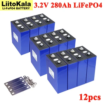 12 БР. Liitokala 3.2 В 280Ah Lifepo4 една Акумулаторна Литиево-Желязо-Фосфатная За электромобиля RV Слънчевата Батерия 12 В 24 В Не се Облагат с данък