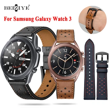 Кожена Каишка За Samsung Galaxy Watch 3 Гривна каишка за Samsung Galaxy Watch 3 45 мм 41 мм Гривна Кореа кожена Гривна 1