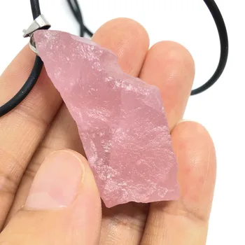 Природен жълт Бял Розов кристал Суров камък, Минерални Образци Висулка 1