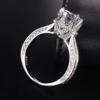 Разпродажба! Сребро 925 Crystal луната звезда двойна слоеве пръстени за жени, дамски си бижута годежен пръстен на пръста < Изискани бижута ~ Lopenpyoraliike.fi 11