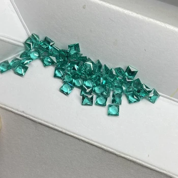 Meisidian Princess Кройката 3x3 mm Бразилски Green Emerald Камък За Производство на Пръстените 1