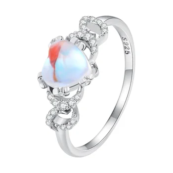Разпродажба! Сребро 925 Crystal луната звезда двойна слоеве пръстени за жени, дамски си бижута годежен пръстен на пръста < Изискани бижута ~ Lopenpyoraliike.fi 11