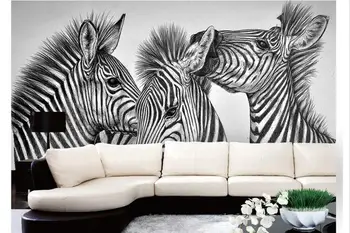 Потребителски фотообои 3d стенни тапети Черно-бели и абстрактни зебра разтегателен инсталиране на стенни рисувани тапети начало декор