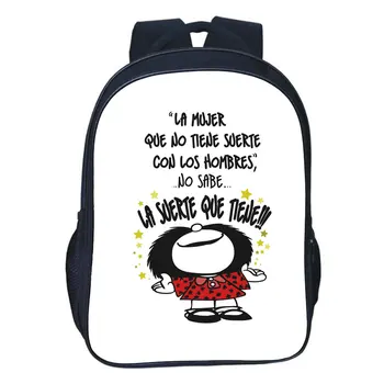 Mafalda Раница Комикси Cosplay Чанта За Книги Модерен Двуслойни Раница с Цип Детска Чанта Раница За Момчета от Юношеските Студентски Чанти 1