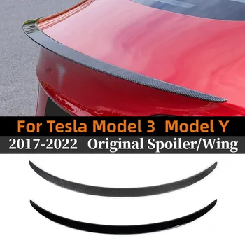 За Tesla, Модел 3 2017 2021 2022 Заден Багажник За Устни, От Този Въглеродни Влакна ABS Спойлер за Броня Модел Y Оригинален фабрика за Автомобилни Аксесоари