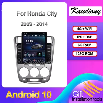 Kaudiony Tesla Стил Android 10,0 За Honda City Авто GPS Радио Кола DVD Навигация Мултимедиен Плейър Стерео 4G DSP GPS 2008-2014 1