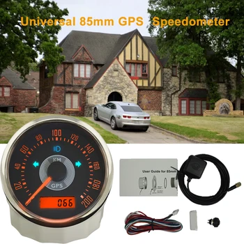 85 mm GPS за измерване на Скоростта Класически Регулируема Километраж с Червена и Жълта Подсветка за Автомобилни Универсален 2