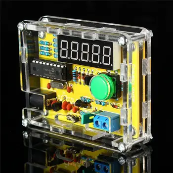 Направи си САМ Kit 1 Hz-50 Mhz Кварцов Генератор, Честотата на Тестер Брояч Метър С Акрилен Корпус Кутия 2