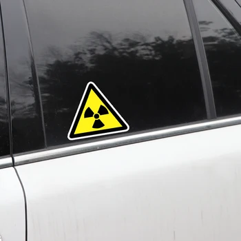Забавна Опасност от Радиация Риск KK Предупреждение Стикер Светоотражающая Автомобили Стикер PVC 14,4 СМ X 12,5 СМ 2