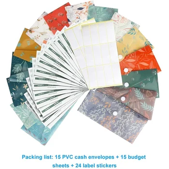 Водоустойчив Плик за бюджет на пари в брой, за Многократна употреба Пластмасови Пликове за пари в брой, Парични Пликове за съставянето на бюджета и икономии 2