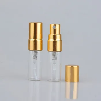 10 бр./опаковане. 3 мл, прозрачни празни стъклени бутилки с пистолет цилиндрична бутилка за спиртни напитки за еднократна употреба за козметични и опаковъчен контейнер с капак златни 2