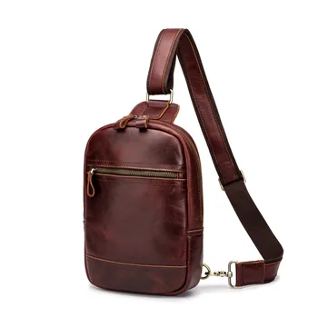 Популярната реколта мъжки нагрудная чанта за отдих, модерна чанта от естествена кожа, чанта-месинджър от волска кожа, нагрудная чанта за мобилен телефон 2