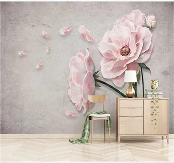 XUE СУ Големи потребителски декорация на дома тапети стенопис модерен минималистичен ръчно рисувани роза красив фон стенно покритие 2