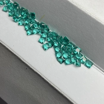 Meisidian Princess Кройката 3x3 mm Бразилски Green Emerald Камък За Производство на Пръстените 2