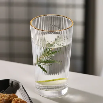Японската Креативна Стъклена Чаша Сок Е Напитка, Чашата За Кафе С Вертикален Дизайн Прозрачна Стъклена Чаша За Уиски Ръчно Изработени 2