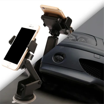 Телескопическое Въртене ABS Черна Поставка Телефон Навигация Скоба на Предното Стъкло на Колата Издънка на Притежателите на Мобилни Телефони 2