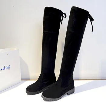 Колекция от 2021 г., есенно-зимни нови пикантни женски обувки в европейски стил, удобни еластични обувки без закопчалка на ниски обувки с кръгло бомбе и платформа 2