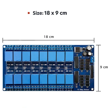 3 x 16-relay модул 12 В с низкоуровневым спусъка оптрона, който е съвместим с за Arduino 2