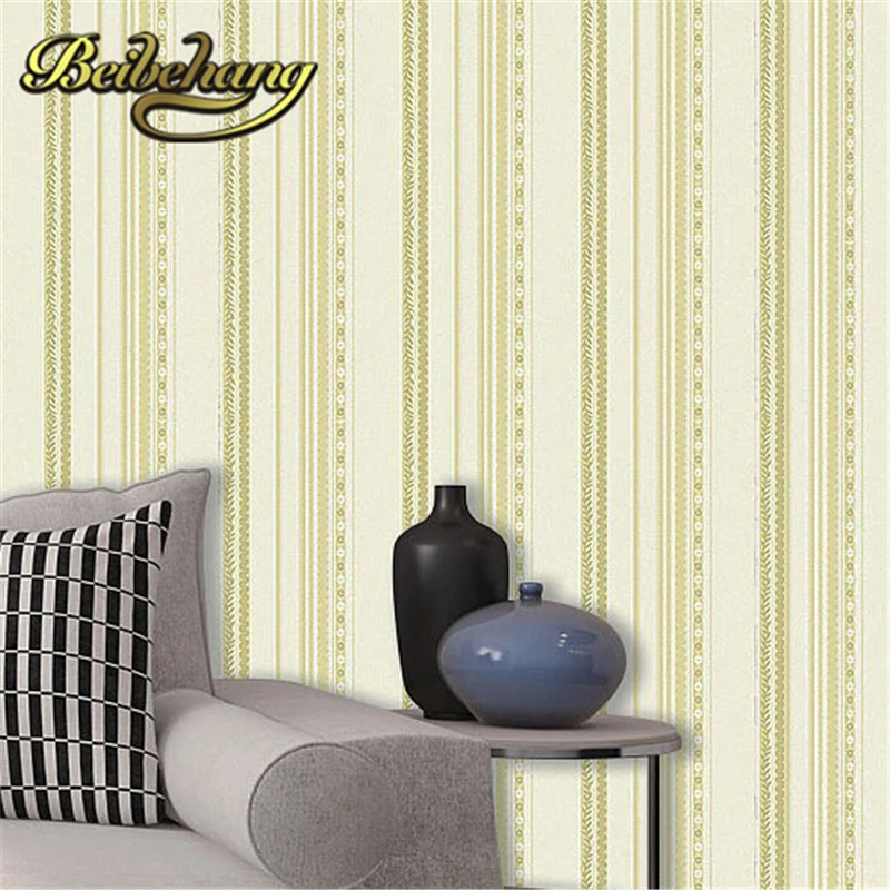 beibehang papel de parede. 10 М ролка PVC винил на вертикални райета текстурирани характеристики на тапети, стенни покрития декор в спалнята всекидневна Изображение 1