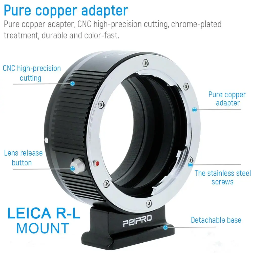 Преходни пръстен за закрепване на обектива Обектив Leica R на корпуса на фотоапарата с L-образен стена Изображение 1