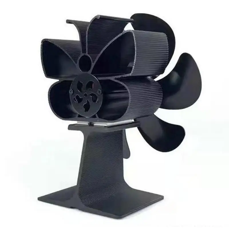 Вентилатор за дърва Вентилатор за дърва с топлинна захранването на 6 остриета Манто фенове Ефективна и икономична енергия за пеллетной дърва горелки Изображение 2