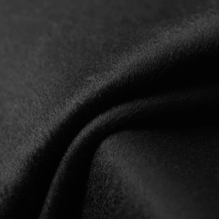Специална черна дебела двустранен кашмир плат висок клас на поръчка есенно-зимния кашемировое палто, вълнена тъкан плат за дрехи Изображение 2