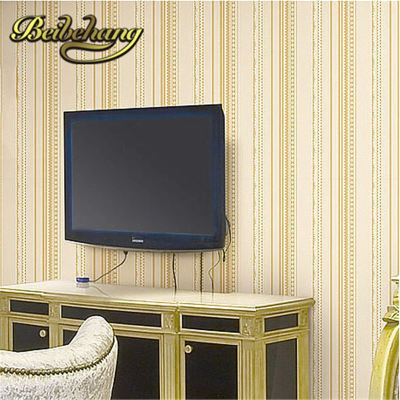 beibehang papel de parede. 10 М ролка PVC винил на вертикални райета текстурирани характеристики на тапети, стенни покрития декор в спалнята всекидневна Изображение 3