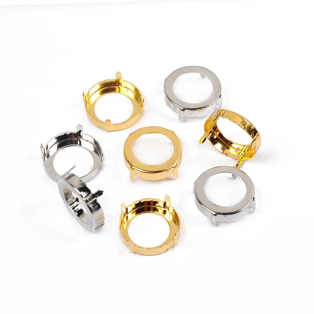 Светъл Колорадски Топаз с кръгла форма, Стъклена Crystal шият кристали с четири нокти Diy сватба облекло, Бижута Изображение 3