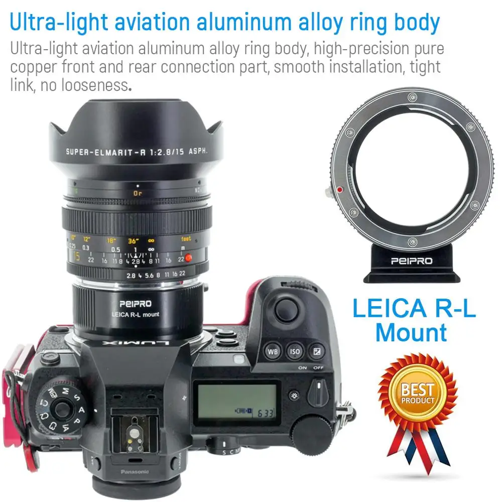 Преходни пръстен за закрепване на обектива Обектив Leica R на корпуса на фотоапарата с L-образен стена Изображение 4
