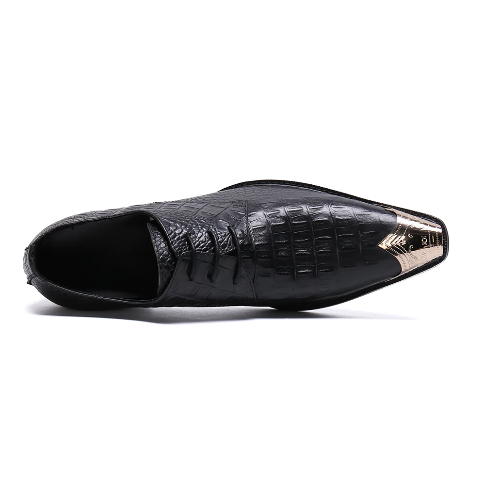 Christia Bella/ Класически мъжки обувки-Oxfords от естествена кожа, мъжки сватбени модела обувки с Дантела, Големи Размери, Увеличаване на Растежа, Офис обувки-дерби Изображение 5