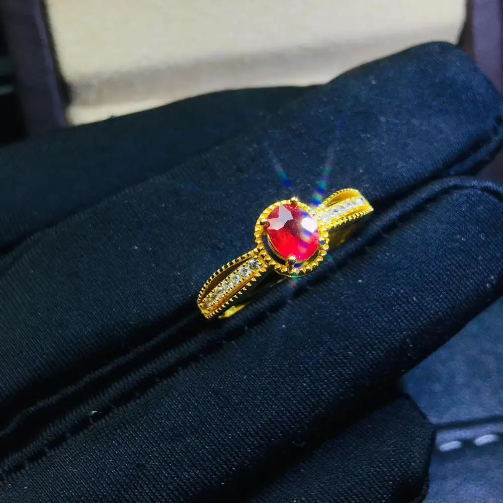 KJJEAXCMY изискани бижута от сребро проба 925, инкрустиран естествен рубиновым на скъпоценния камък, популярно женско пръстен, подкрепа за откриване, модерно Изображение 5